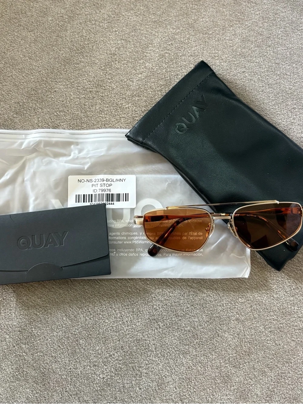 Quay Australia Gold Frame Orange Lens Women's Sunglasses